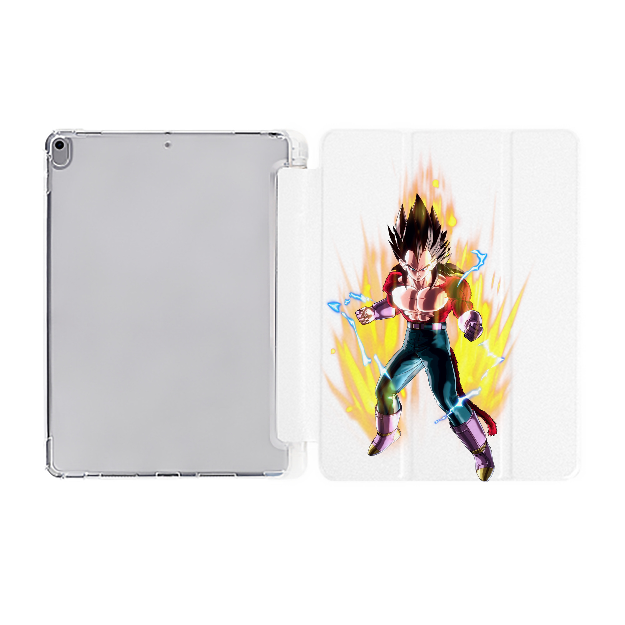 （画像用） ドラゴンボール ベジータ四世（Bejīta Yonsei）DRAGON BALL Vegeta IV IPad ケース ペン収納付き 三つ折りスタンド PUレザー×シリコン 対応機種9.5/10.5/10.9インチ